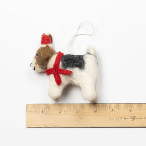 Dog with Red Scarf Ornament