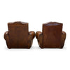 1930s French Leather Club Chair Pair back view