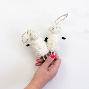 Standing White Sheep Ornament