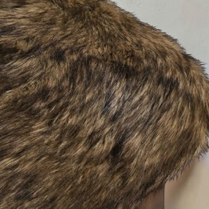 Sable Faux Fur Ottoman