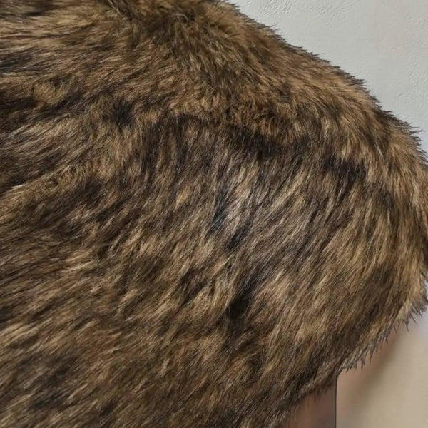 Sable Faux Fur Ottoman
