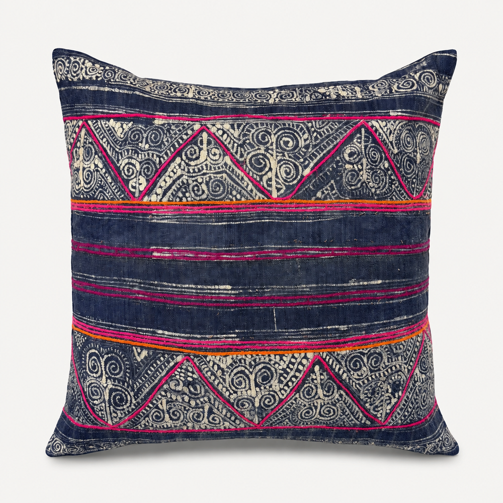 Vintage Fabric Pillow 19.5" x 19"