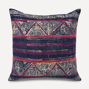 Vintage Fabric Pillow 19.5" x 19"