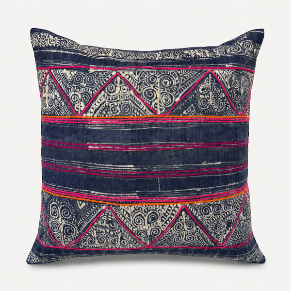 Vintage Fabric Pillow 19.5" x 19"