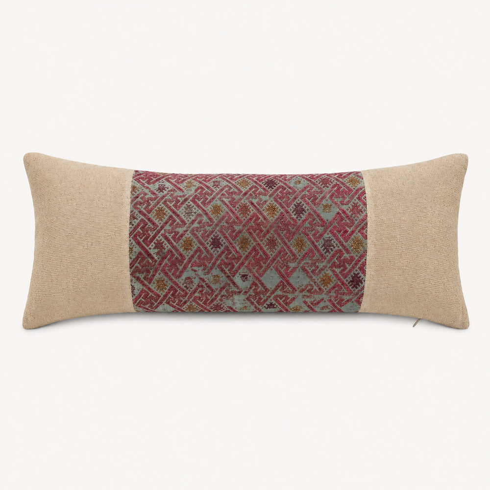 Vintage Fabric Pillow 24" x 10"