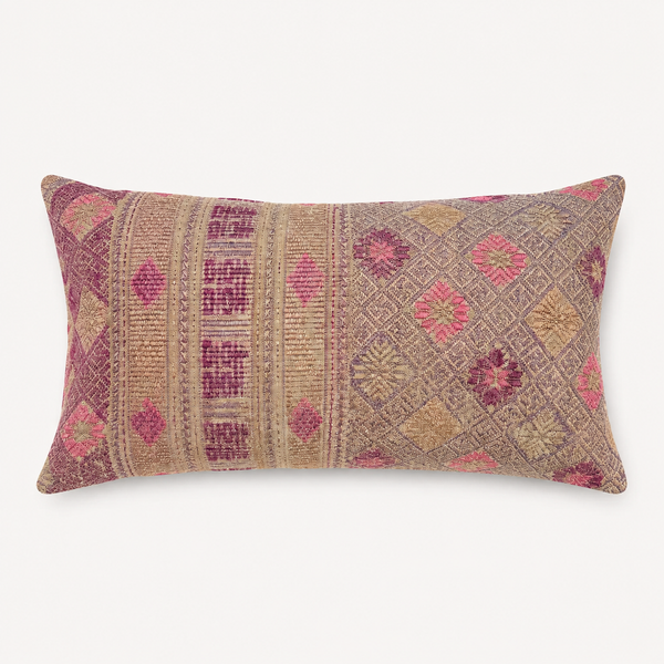 Vintage Fabric Pillow 20" x 12"