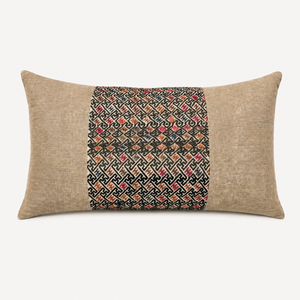 Vintage Fabric Pillow 25" x 16"