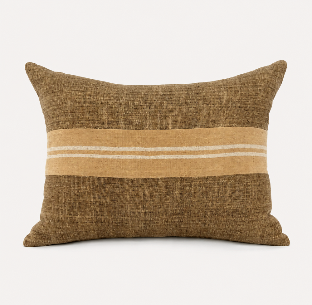 Vintage Fabric Pillow 19" x 14"
