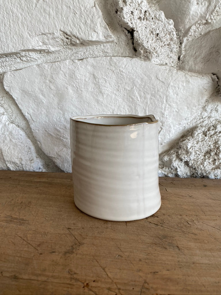 White Glazed Ceramic Vase