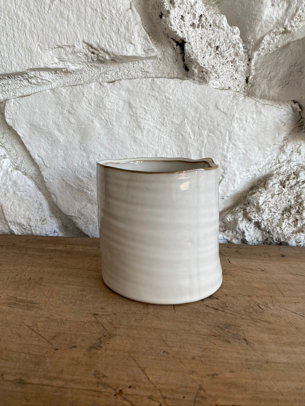 White Glazed Ceramic Vase