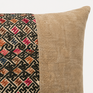 Vintage Fabric Pillow 25" x 16"