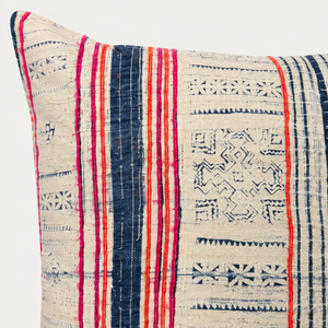 Vintage Fabric Pillow 21.5" x 21"
