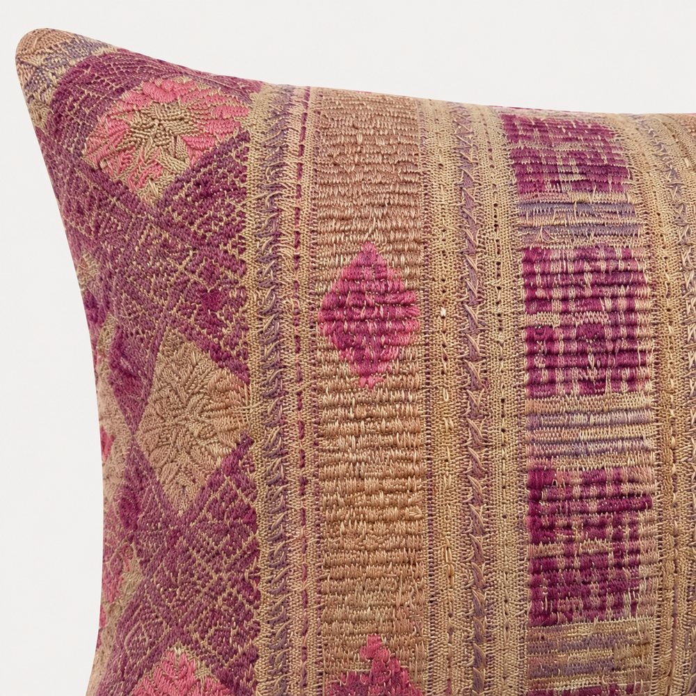 Vintage Fabric Pillow 20" x 12"