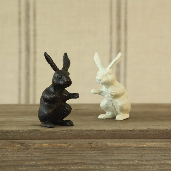 Curious Rabbit - Cast Iron Hare - Antique Black