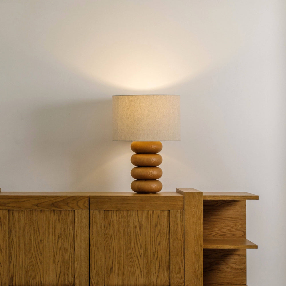 Oak Wood Table Lamp