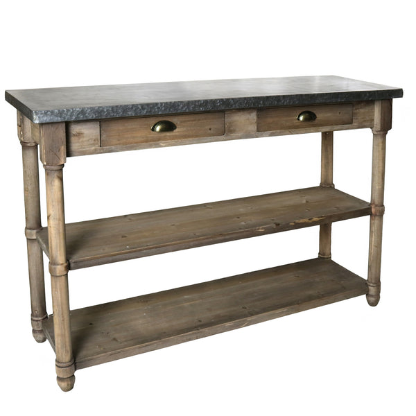 Zinc Top Kitchen Storage Table