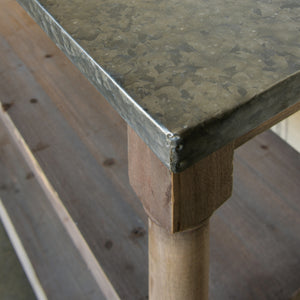 Zinc Top Kitchen Storage Table