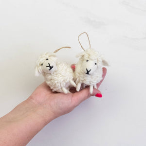 White Wooly Sheep Ornament