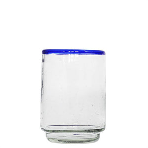 Medium Stacking Glass, Glassware Drinking, Blue Rim