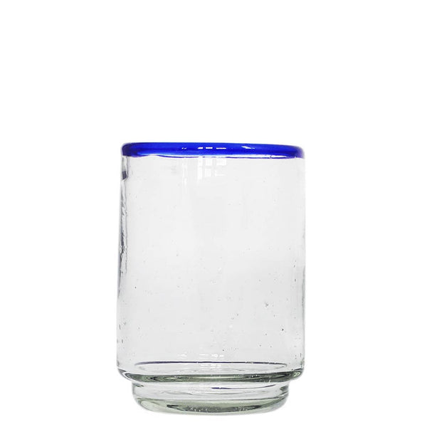 Medium Stacking Glass, Glassware Drinking, Blue Rim