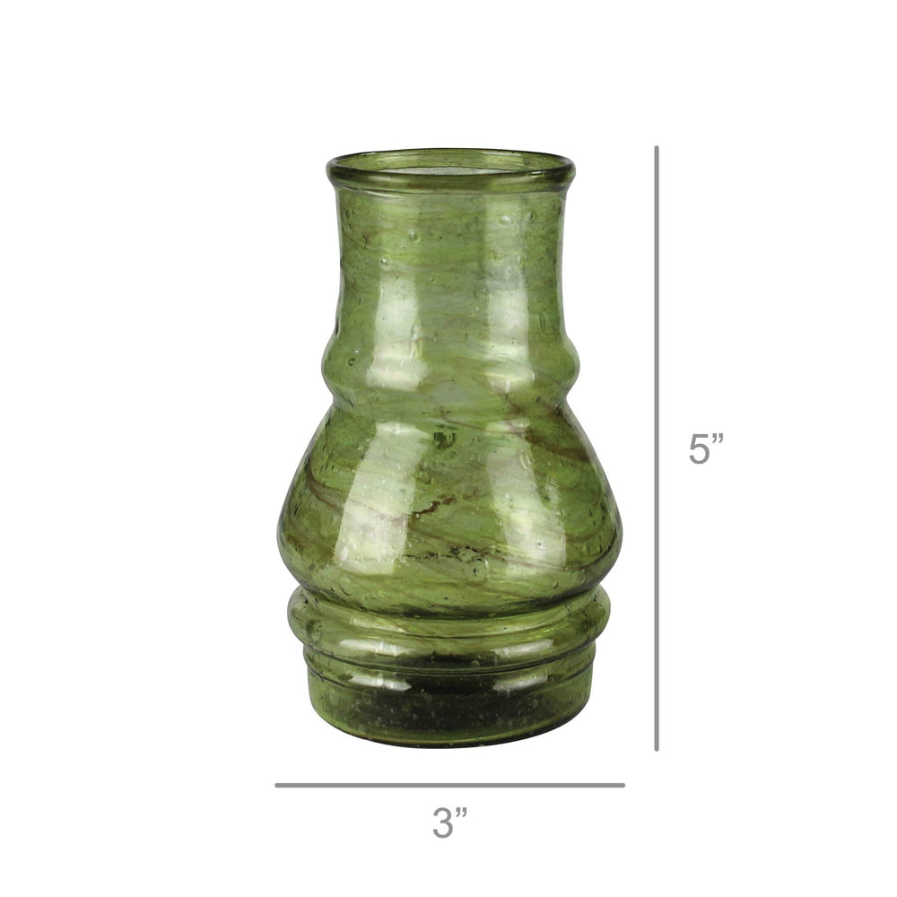 Val Vase, Green Glass