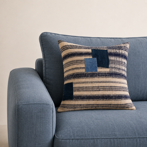Vintage Fabric Pillow 17" x 17"