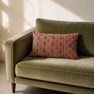 Vintage Fabric Pillow 17.5" x 10.5"