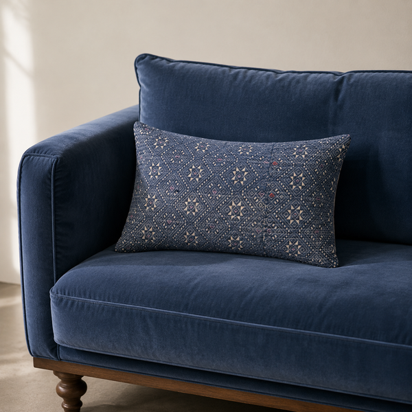 Vintage Fabric Pillow 16" x 11"