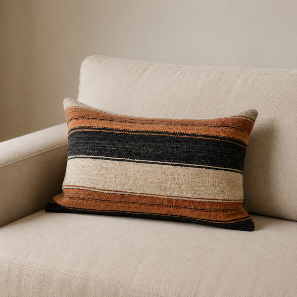 Vintage Kilim Pillow • 16” x 24”