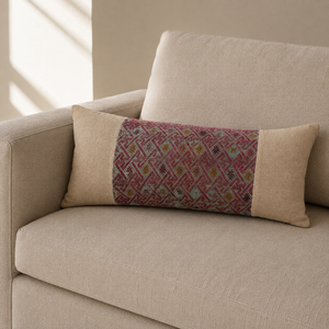 Vintage Fabric Pillow 24" x 10"