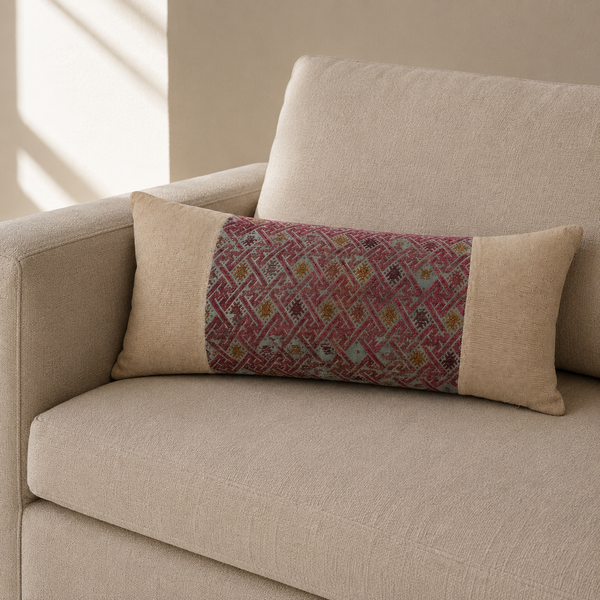 Vintage Fabric Pillow 24" x 10"