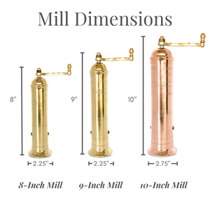 9" Brass Pepper Mill