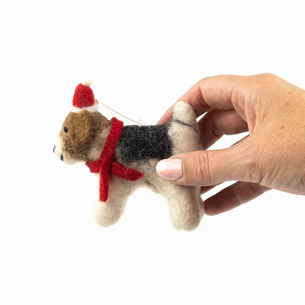 Dog with Red Scarf Ornament