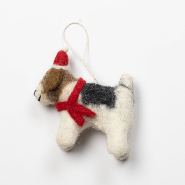 Dog with Red Scarf Ornament