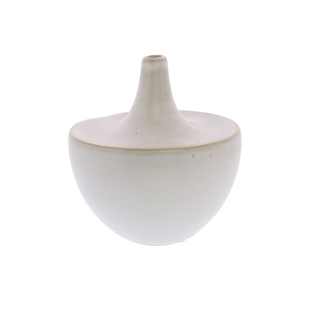 Lief Ceramic Vase - Sm - White.  opening .5"