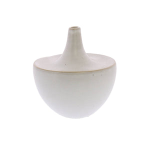 Lief Ceramic Vase - Sm - White.  opening .5"