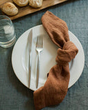 Stone Washed Linen Hemmed Dinner Napkin