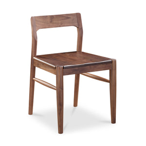 Solid Walnut Dining Chair Walnut Brown - Set Of Two
