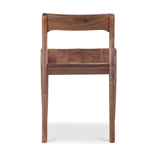 Solid Walnut Dining Chair Walnut Brown - Set Of Two