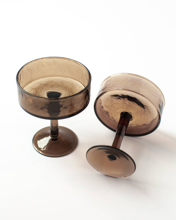 Handblown Hammered Coupe Cocktail Glass