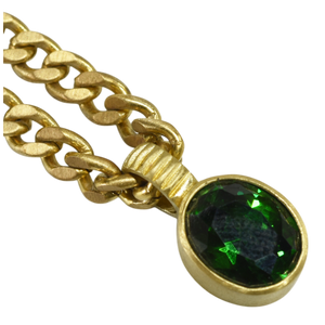 Green Zircon Pendant Necklace Chain