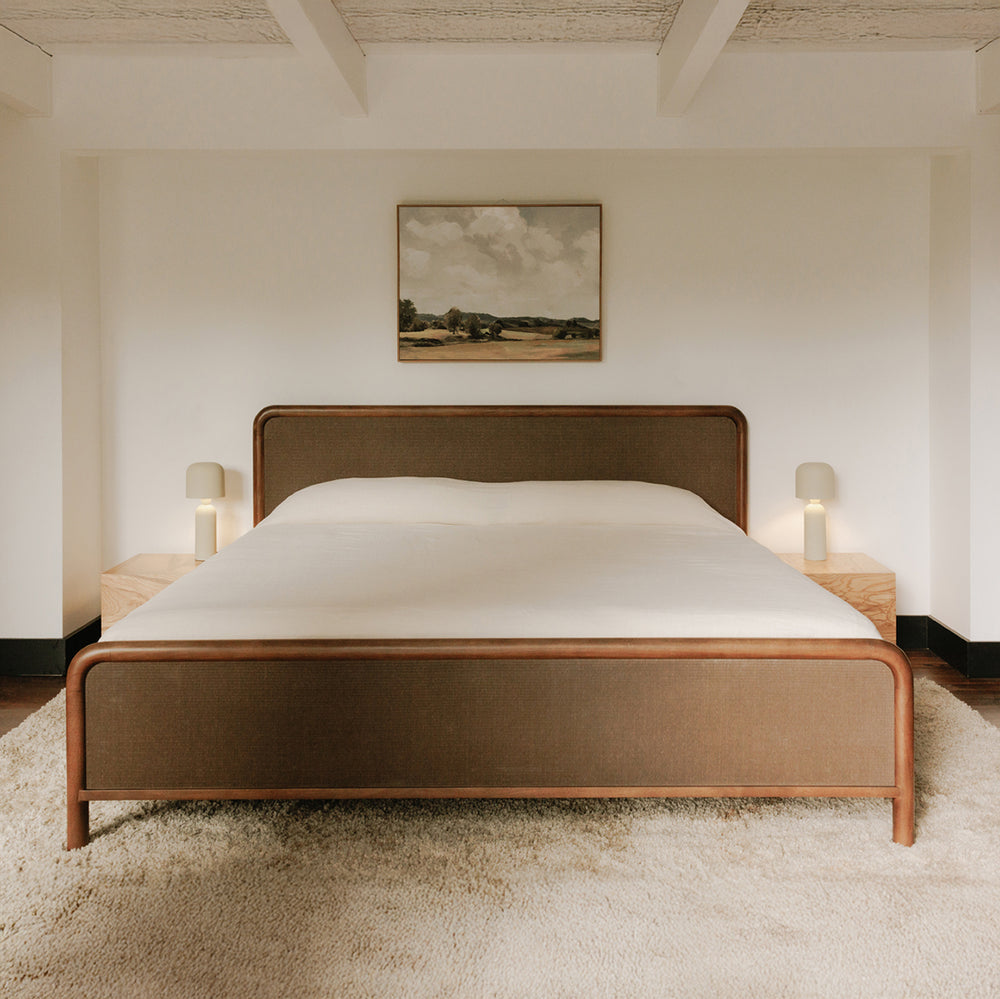 Warm Brown Woven King Bed