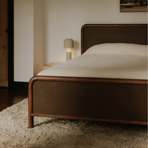 Warm Brown Woven King Bed