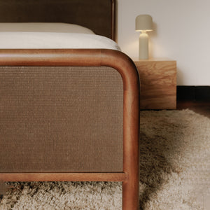 Warm Brown Woven King Bed