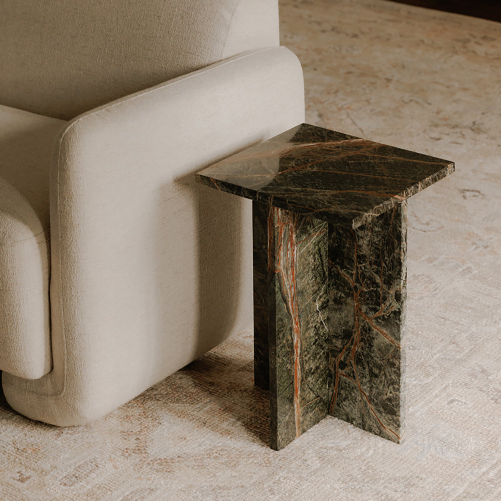 Rainforest Green Marble Accent Table