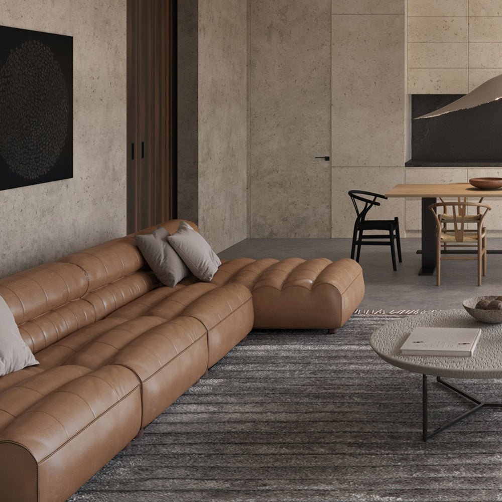 Ramsay Leather Chaise Tan