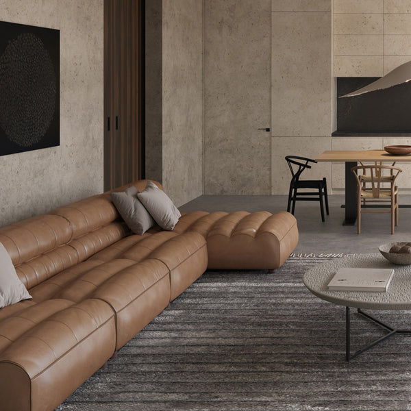 Ramsay Leather Chaise Tan