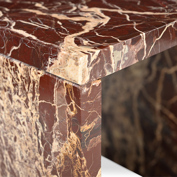 Rosso Levanto Marble Accent Table