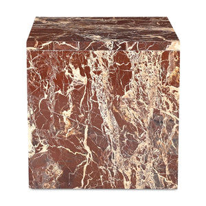 Rosso Levanto Marble Accent Table