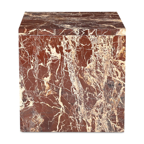 Rosso Levanto Marble Accent Table